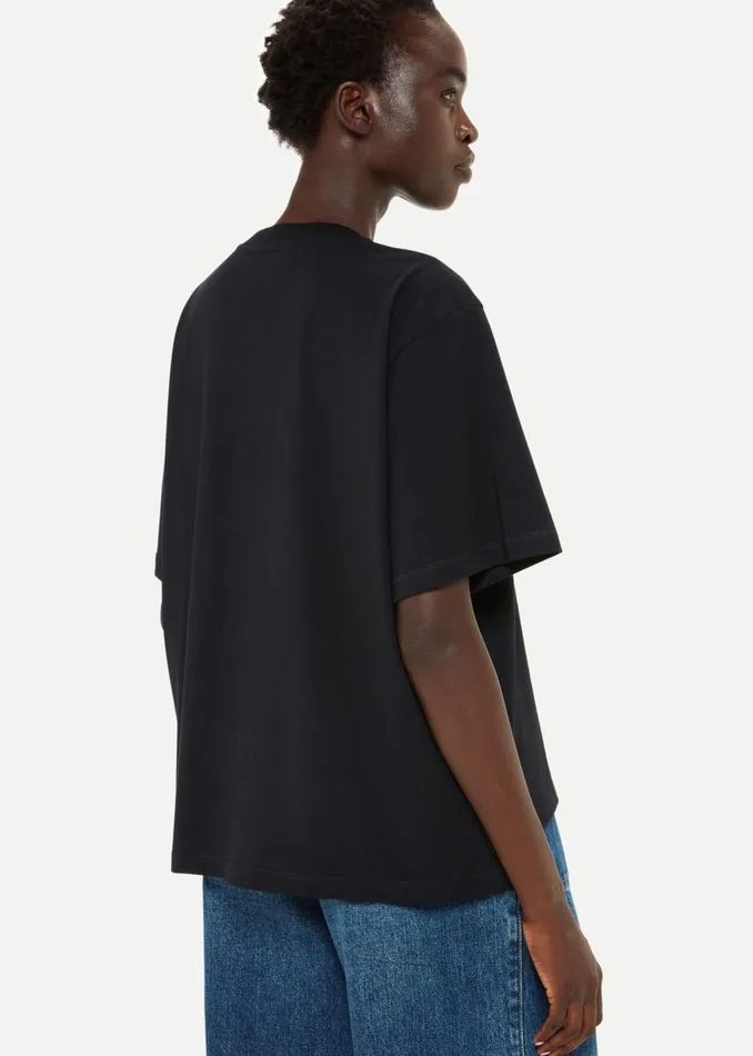 Black Relaxed Tee Women Whistles Tops