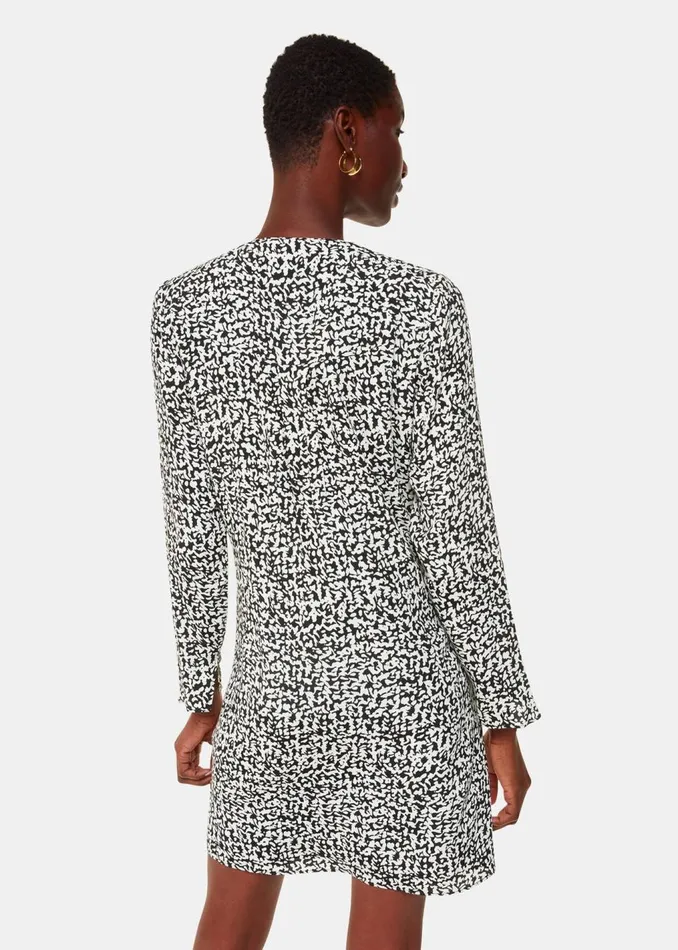 Black Scribble Print Flippy Dress Women Whistles Dresses