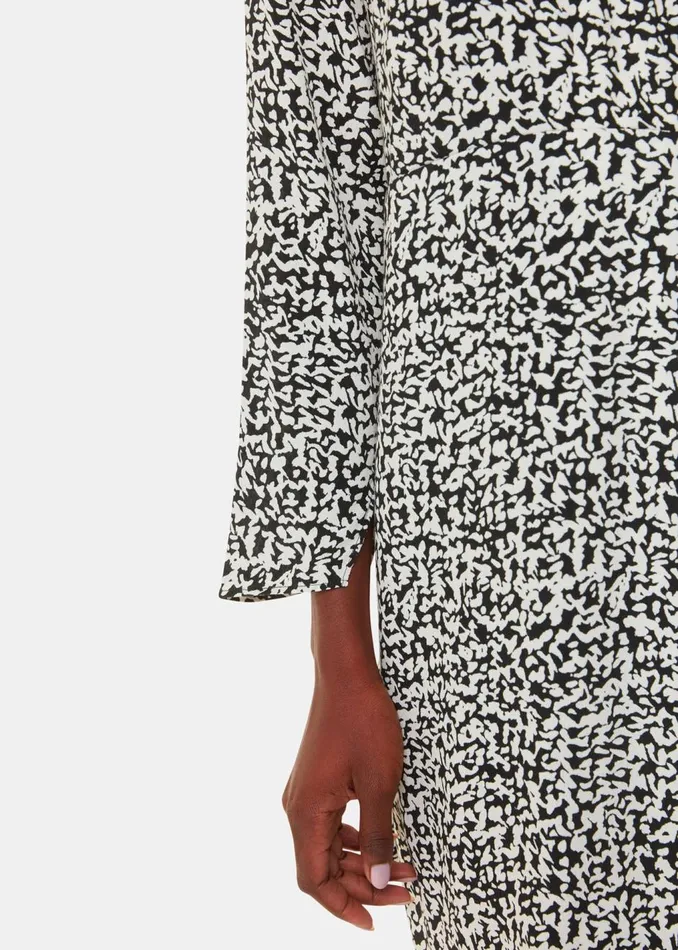 Black Scribble Print Flippy Dress Women Whistles Dresses