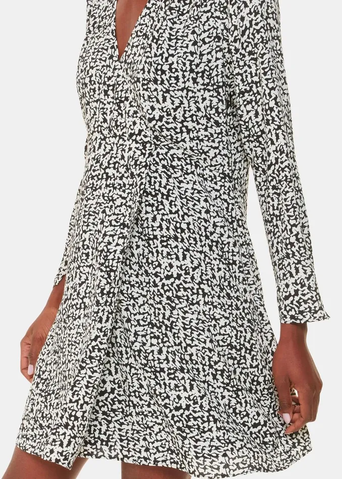 Black Scribble Print Flippy Dress Women Whistles Dresses