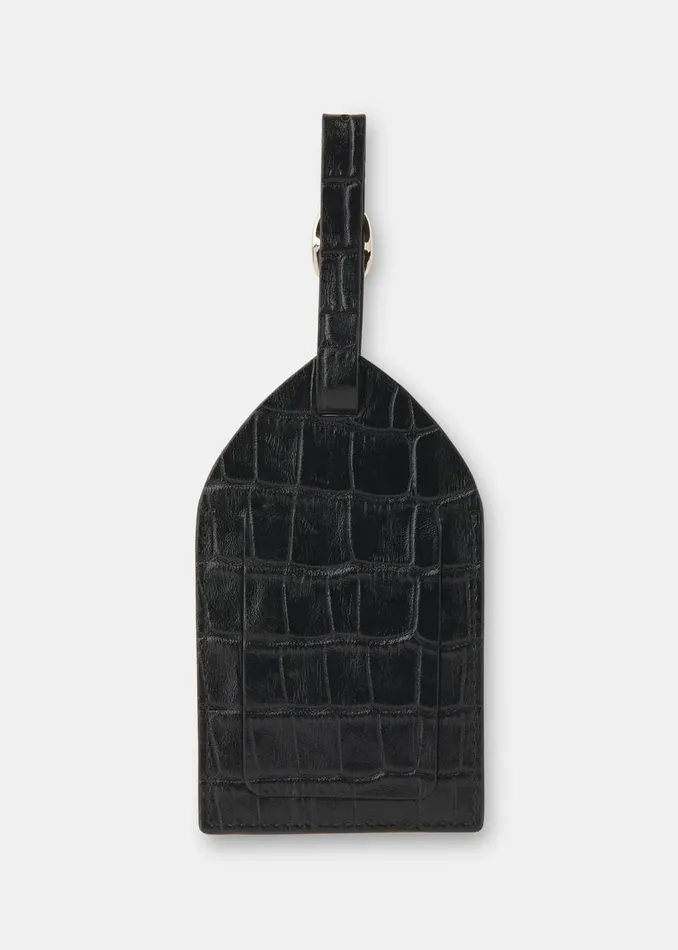 Black Shiny Croc Luggage Tag Women Whistles Wallets and Cardholders