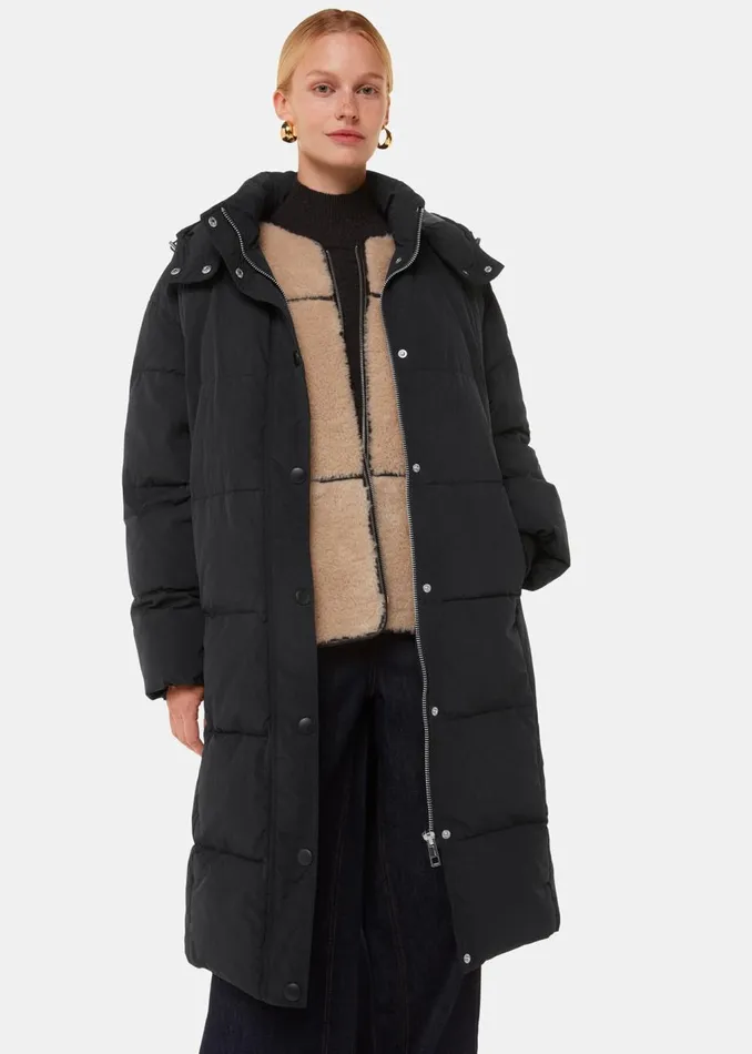 Black Una Puffa Coat Women Whistles Coats and Jackets