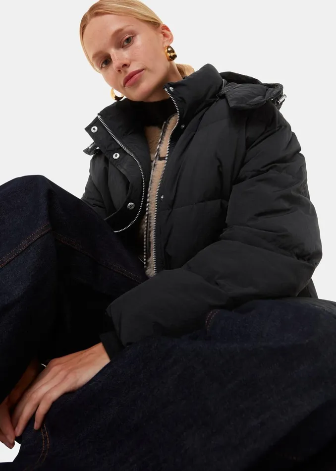 Black Una Puffa Coat Women Whistles Coats and Jackets