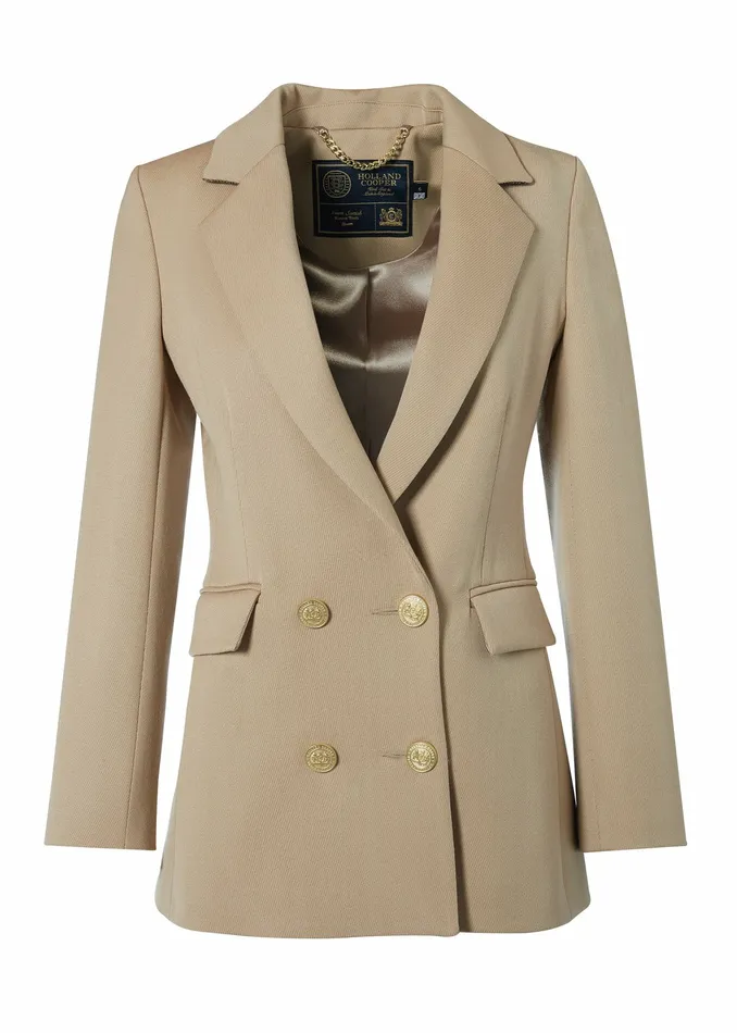 Blazers Double Breasted Blazer Camel Twill Holland Cooper Womens Blazers Double Breasted Blazer Camel Twill Holland Cooper Womens