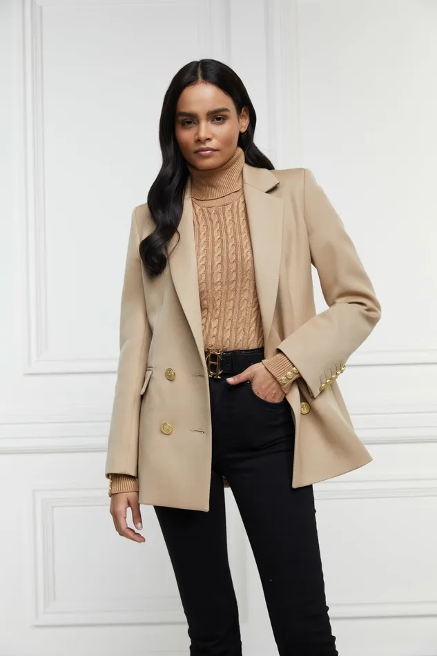 Blazers Double Breasted Blazer Camel Twill Holland Cooper Womens Blazers Double Breasted Blazer Camel Twill Holland Cooper Womens