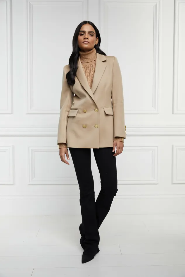 Blazers Double Breasted Blazer Camel Twill Holland Cooper Womens Blazers Double Breasted Blazer Camel Twill Holland Cooper Womens