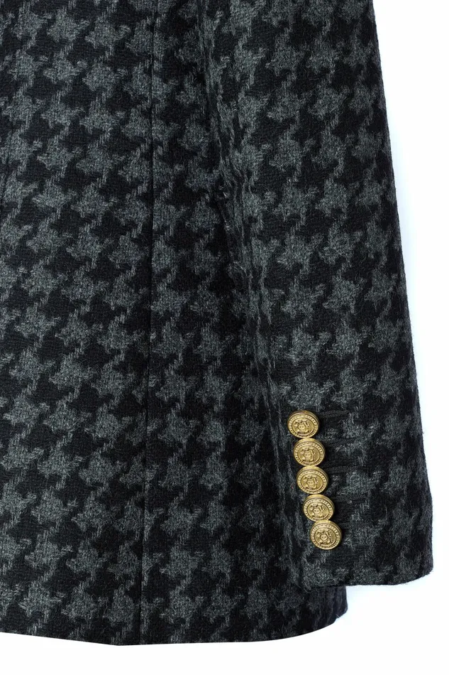 Blazers Womens Double Breasted Blazer Large Scale Charcoal Houndstooth Holland Cooper Blazers Womens Double Breasted Blazer Large Scale Charcoal Houndstooth Holland Cooper