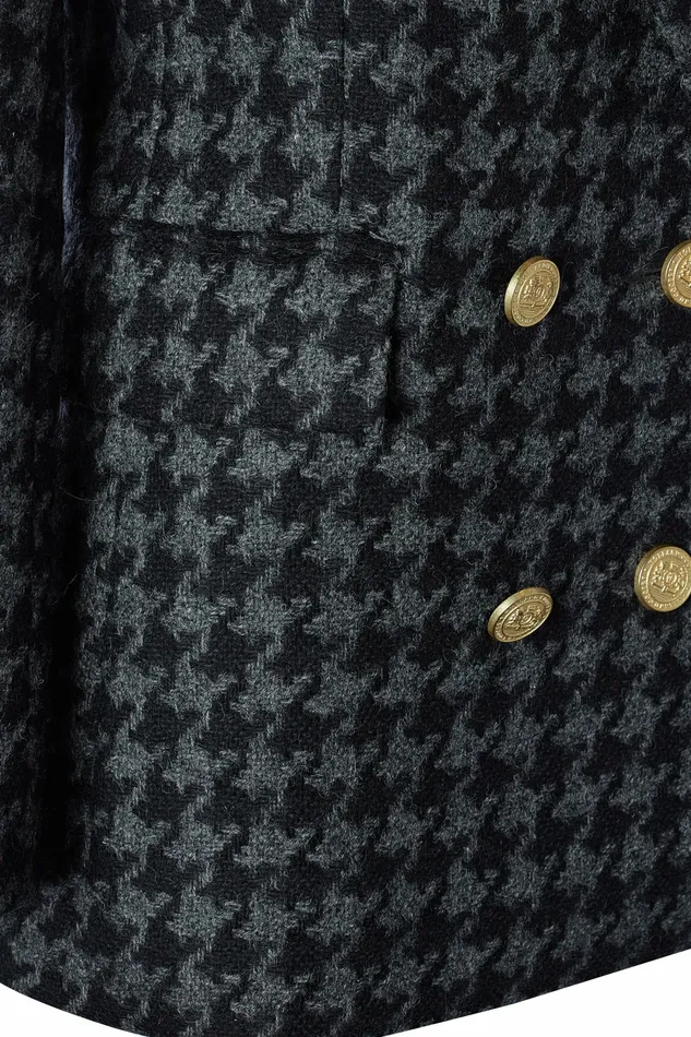 Blazers Womens Double Breasted Blazer Large Scale Charcoal Houndstooth Holland Cooper Blazers Womens Double Breasted Blazer Large Scale Charcoal Houndstooth Holland Cooper