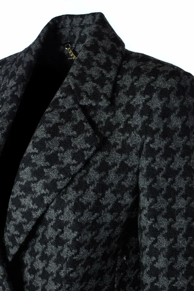 Blazers Womens Double Breasted Blazer Large Scale Charcoal Houndstooth Holland Cooper Blazers Womens Double Breasted Blazer Large Scale Charcoal Houndstooth Holland Cooper