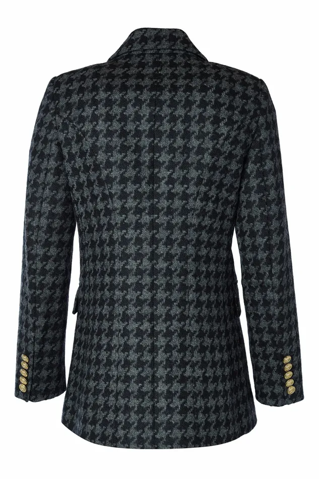 Blazers Womens Double Breasted Blazer Large Scale Charcoal Houndstooth Holland Cooper Blazers Womens Double Breasted Blazer Large Scale Charcoal Houndstooth Holland Cooper