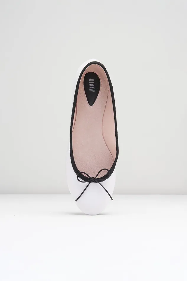Bloch Ballet Flats Adults Ladies Amalthea Ballet Flats White Gloss