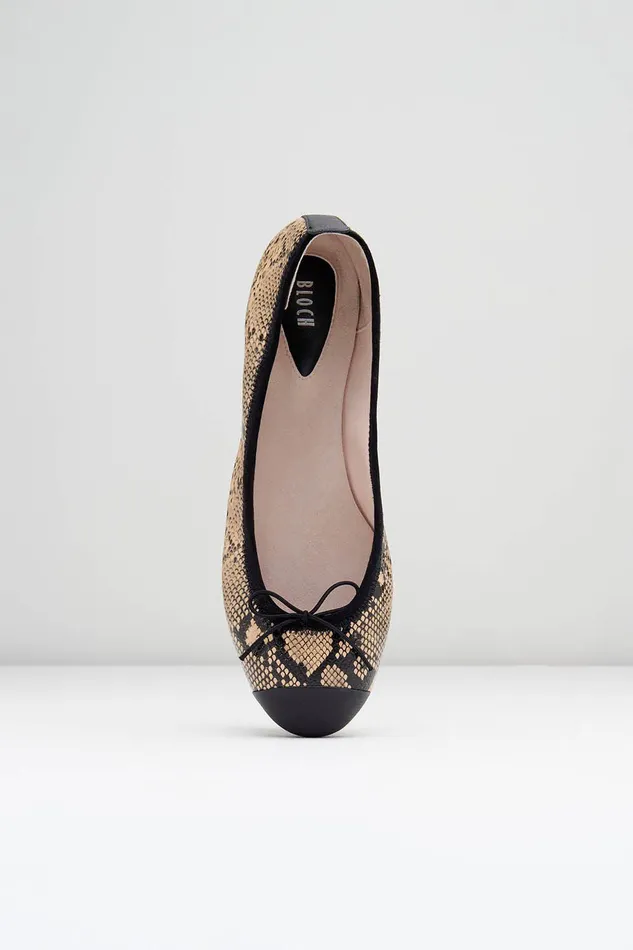 Bloch Ballet Flats Adults Ladies Astra Ballet Flats Tan Python