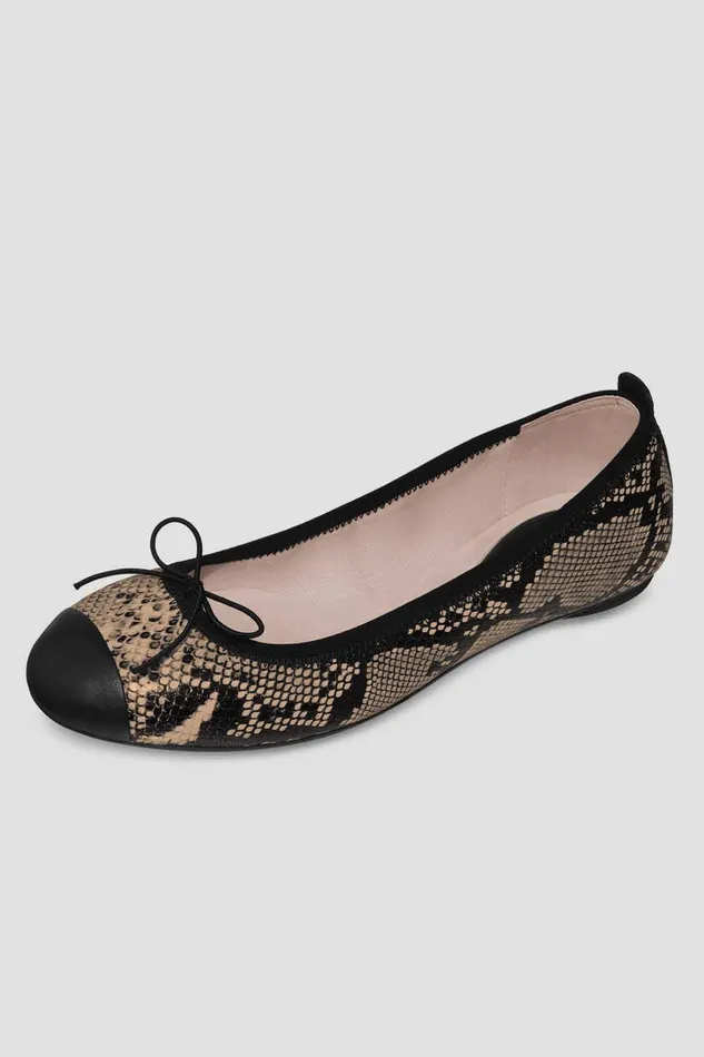 Bloch Ballet Flats Adults Ladies Astra Ballet Flats Tan Python