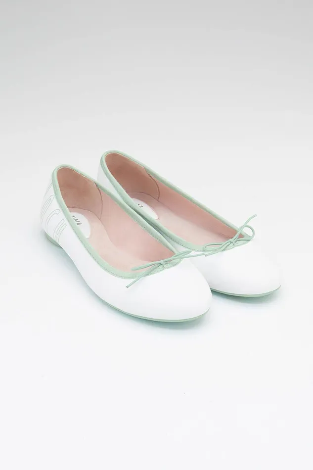 Bloch Ballet Flats Adults Ladies Lyra Ballet Flats White Mint Leather