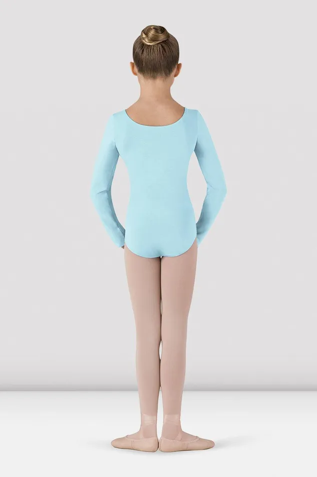 Bloch Basics Children Girls Basic Long Sleeve Leotard Pastel Blue