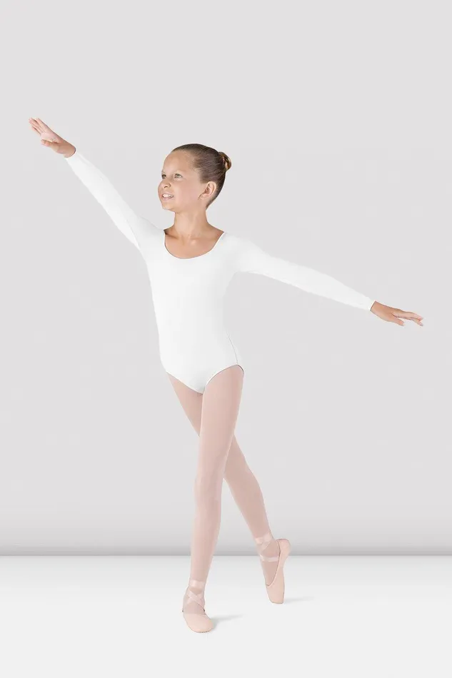 Bloch Basics Children Girls Meglio Long Sleeve Leotard White