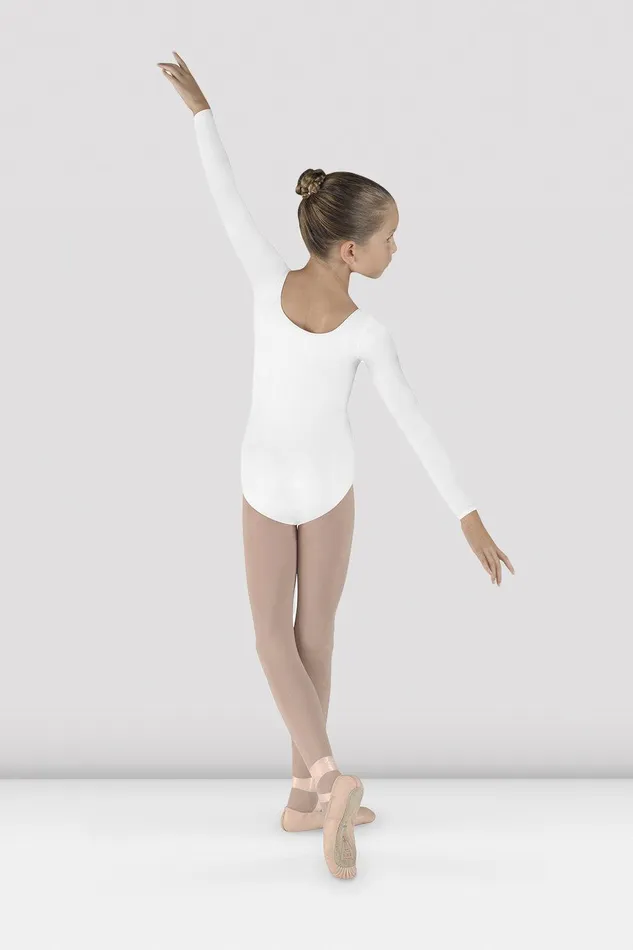 Bloch Basics Children Girls Meglio Long Sleeve Leotard White