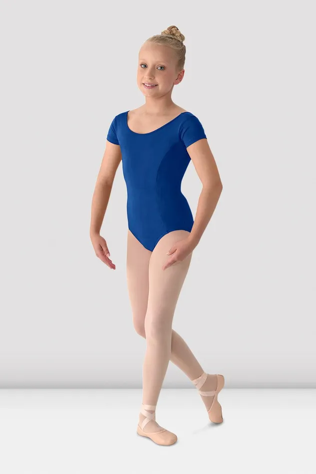 Bloch Basics Children Girls Mirella Classic Short Sleeve Leotard Royal