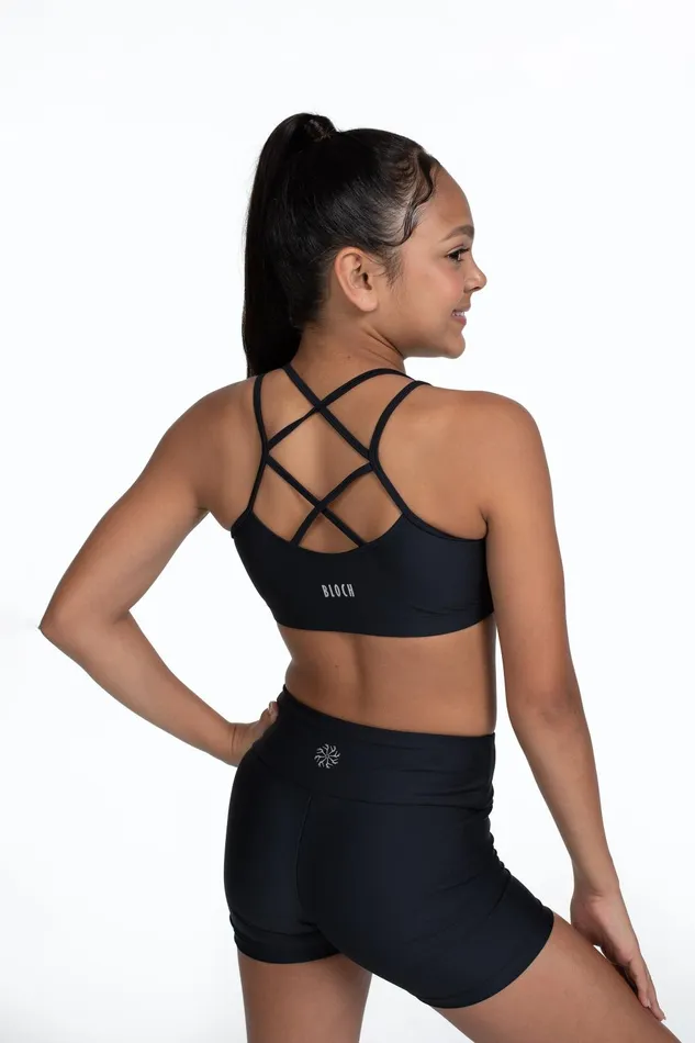 Bloch Crop Tops Children Bloch X Flo Active Remi XBack Bra Top Black Bloch Crop Tops Children Bloch X Flo Active Remi XBack Bra Top Black