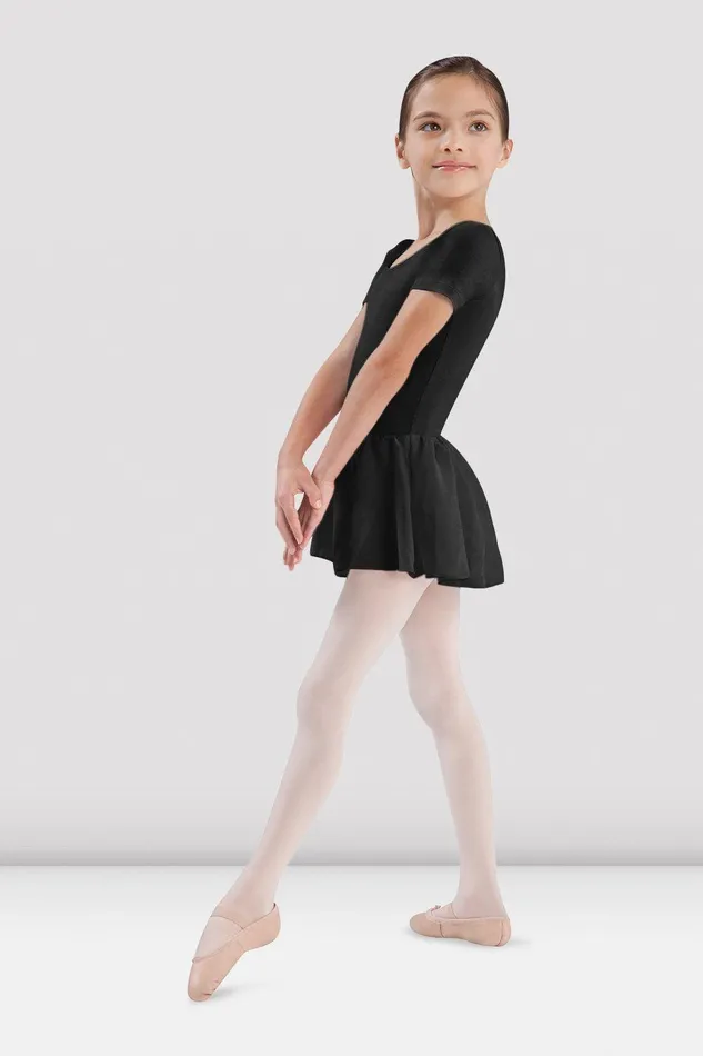 Bloch Dresses Children Girls Short Sleeve Skirted Leotard Black