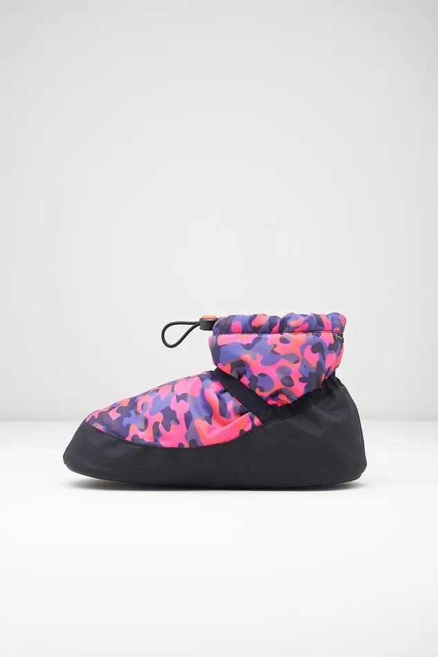 Bloch Mens Adults Adult Camo Print Ankle Warm Up Booties Pink Camo Print