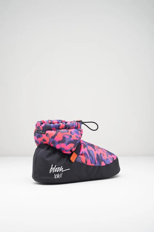 Bloch Mens Adults Adult Camo Print Ankle Warm Up Booties Pink Camo Print