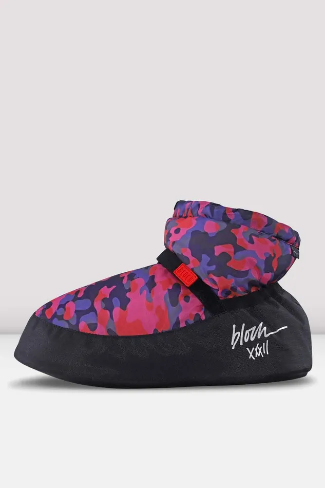 Bloch Mens Adults Adult Camo Print Ankle Warm Up Booties Pink Camo Print