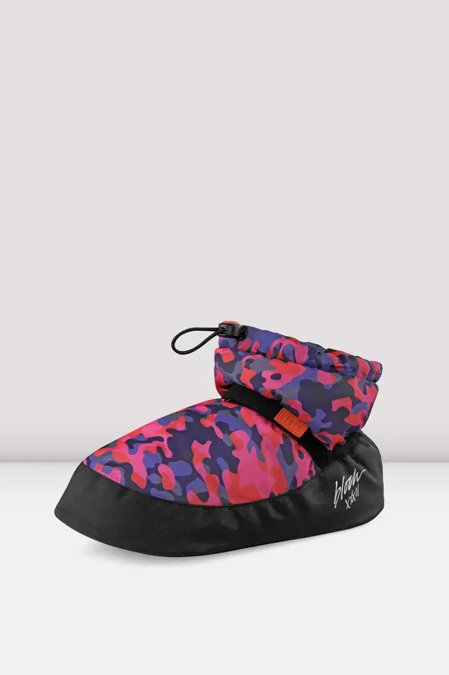 Bloch Mens Adults Adult Camo Print Ankle Warm Up Booties Pink Camo Print