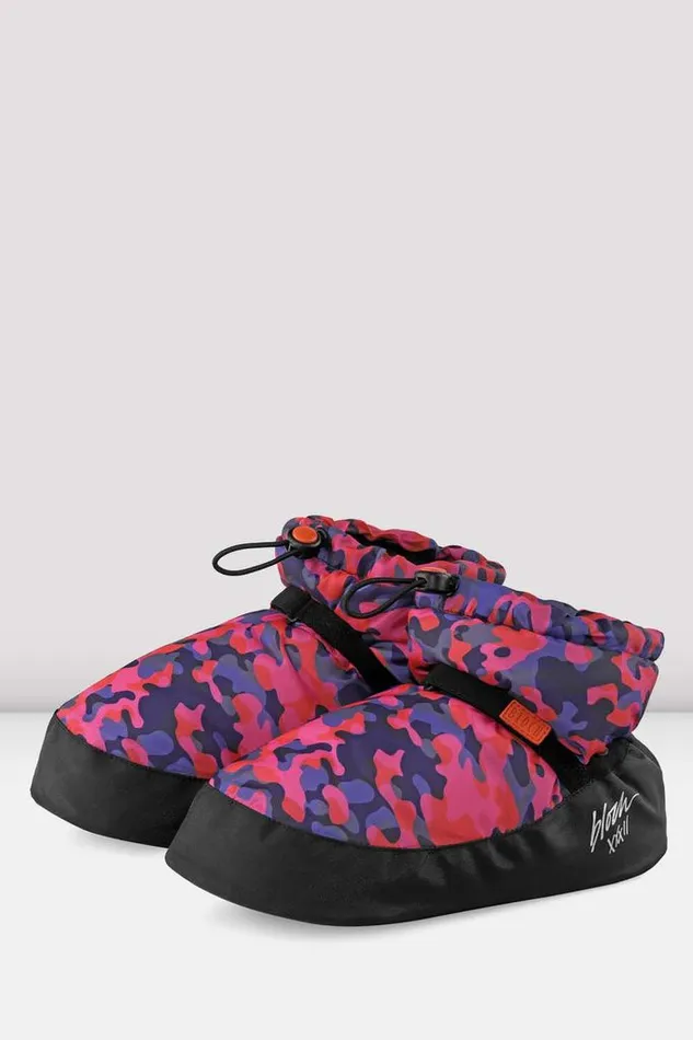 Bloch Mens Adults Adult Camo Print Ankle Warm Up Booties Pink Camo Print