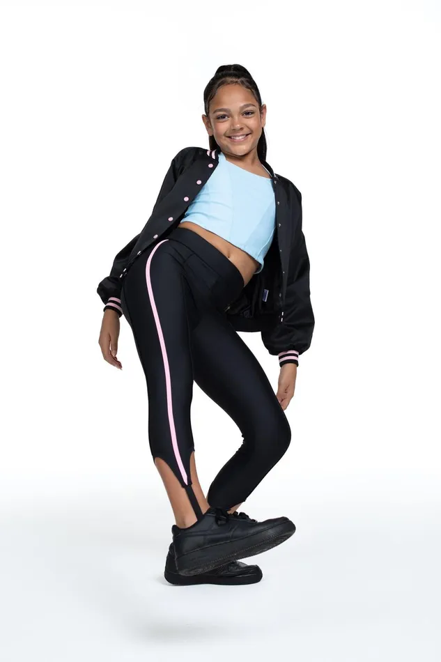 Bloch Pants and Leggings Children Bloch X Flo Active Chelsea Stirrup Pant Black