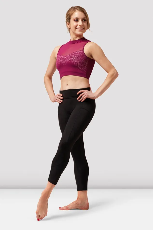 Bloch Separates Adults Ladies Natalia Open Back Crop Top Cherry