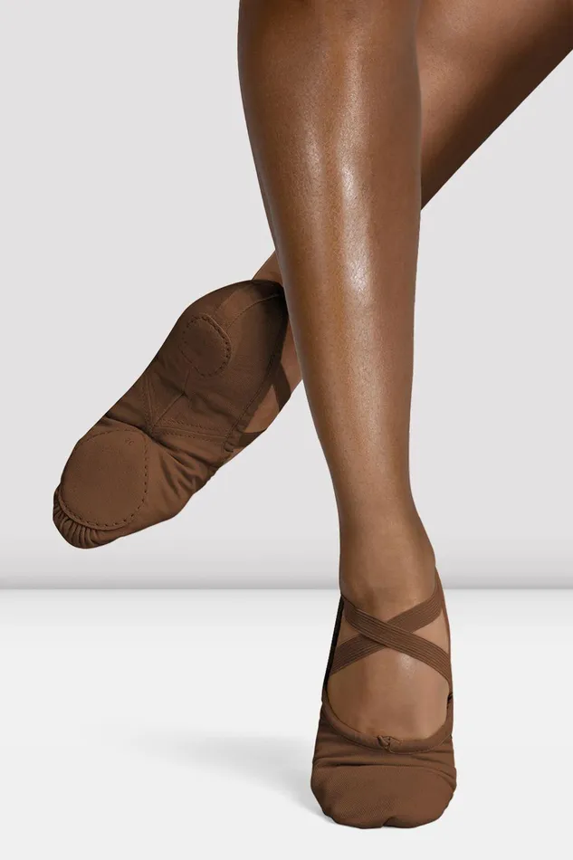 Bloch Tonal Footwear Adults Ladies Perfectus Canvas Ballet Shoes Cocoa Canvas