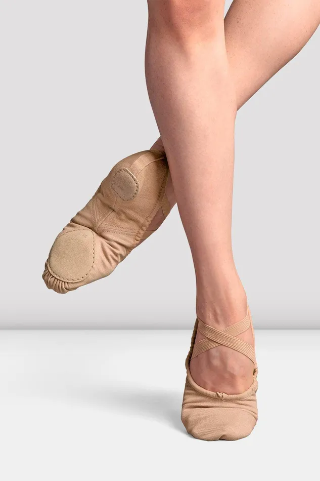 Bloch Tonal Footwear Adults Ladies Perfectus Canvas Ballet Shoes Sand Canvas
