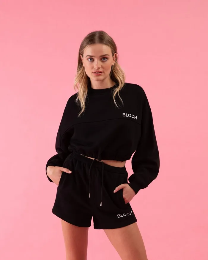 Bloch Tops Adults Bloch Play Terry Seam Sweat Graphite