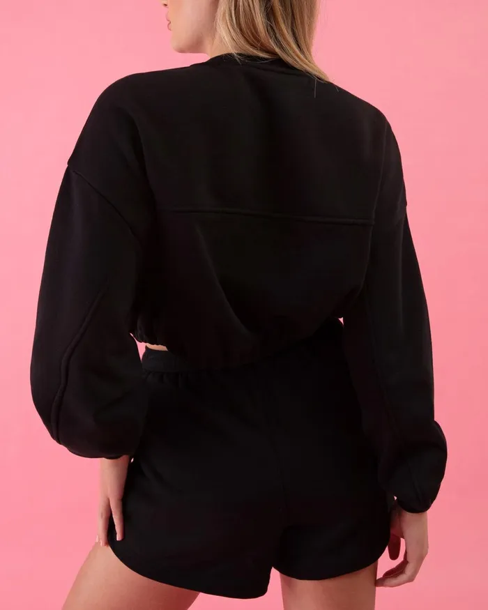 Bloch Tops Adults Bloch Play Terry Seam Sweat Graphite