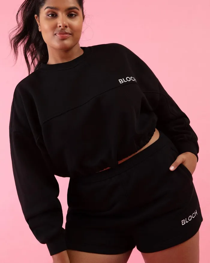Bloch Tops Adults Bloch Play Terry Seam Sweat Graphite