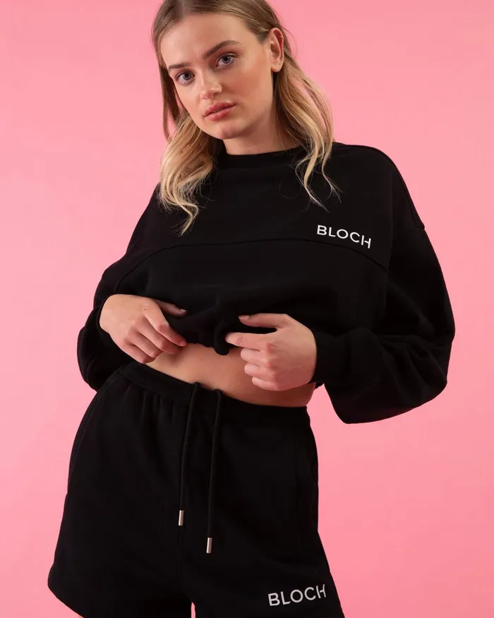 Bloch Tops Adults Bloch Play Terry Seam Sweat Graphite