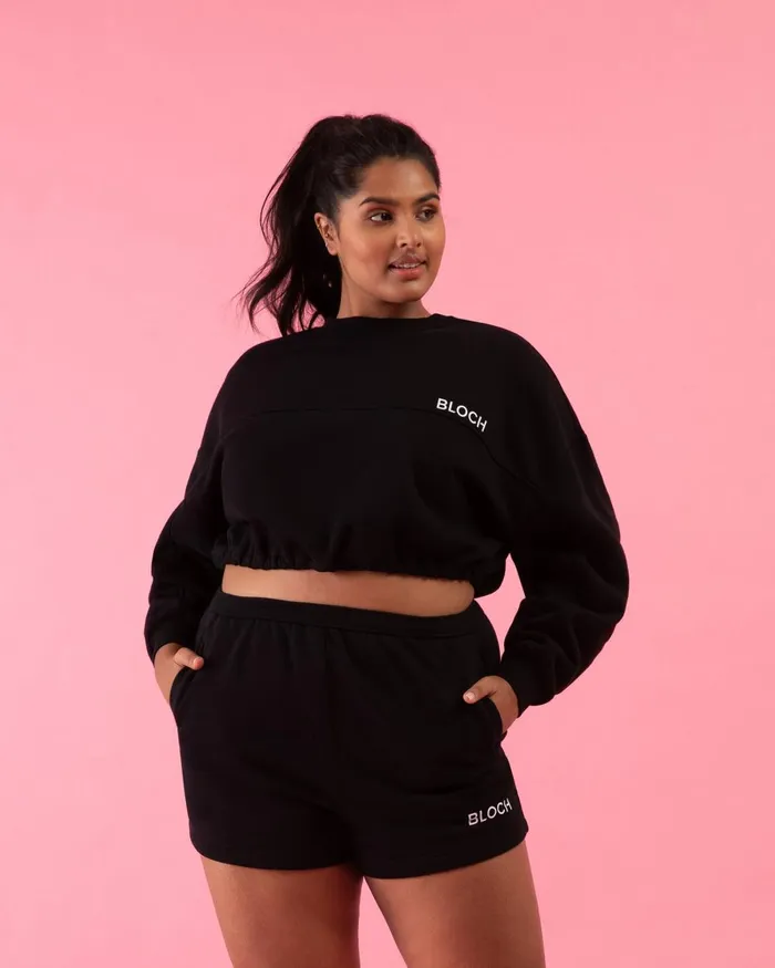 Bloch Tops Adults Bloch Play Terry Seam Sweat Graphite