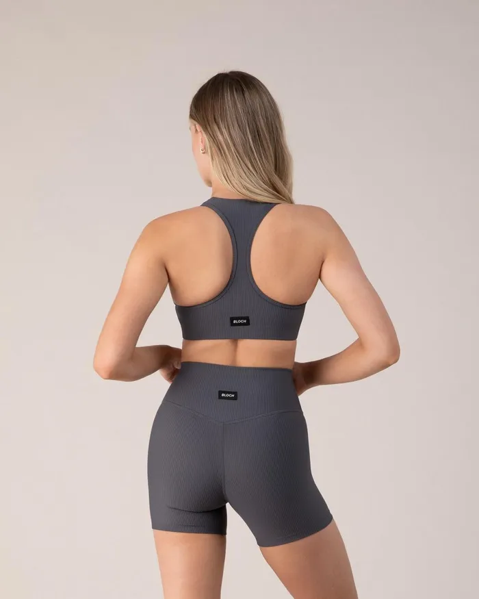 Bloch Tops Adults Blochrib Racerback Bra Anthracite Bloch Tops Adults Blochrib Racerback Bra Anthracite