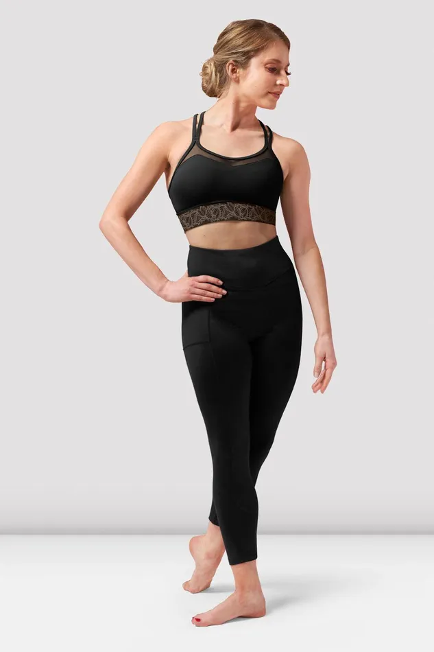 Bloch Tops Adults Ladies Demi Scoop Neck Crop Top Black