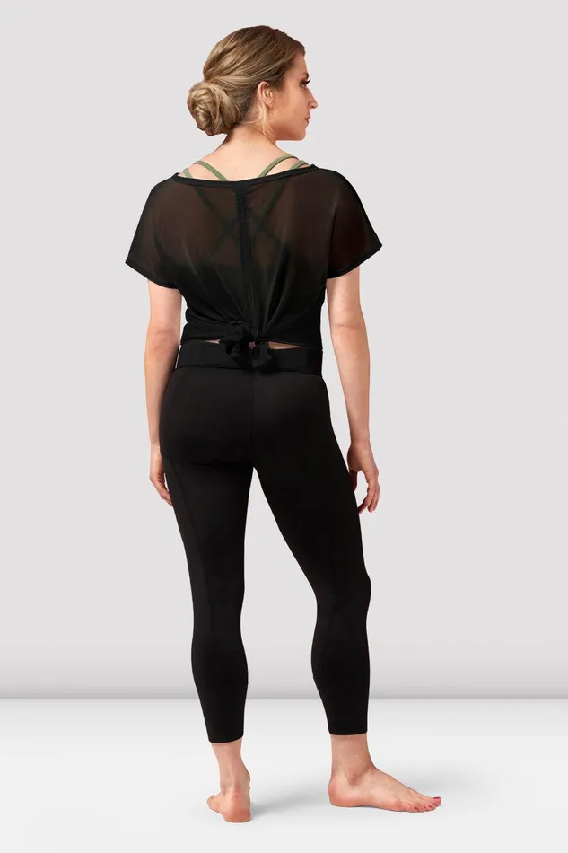 Bloch Tops Adults Ladies Haylee Mesh Tie Back Top Black Bloch Tops Adults Ladies Haylee Mesh Tie Back Top Black