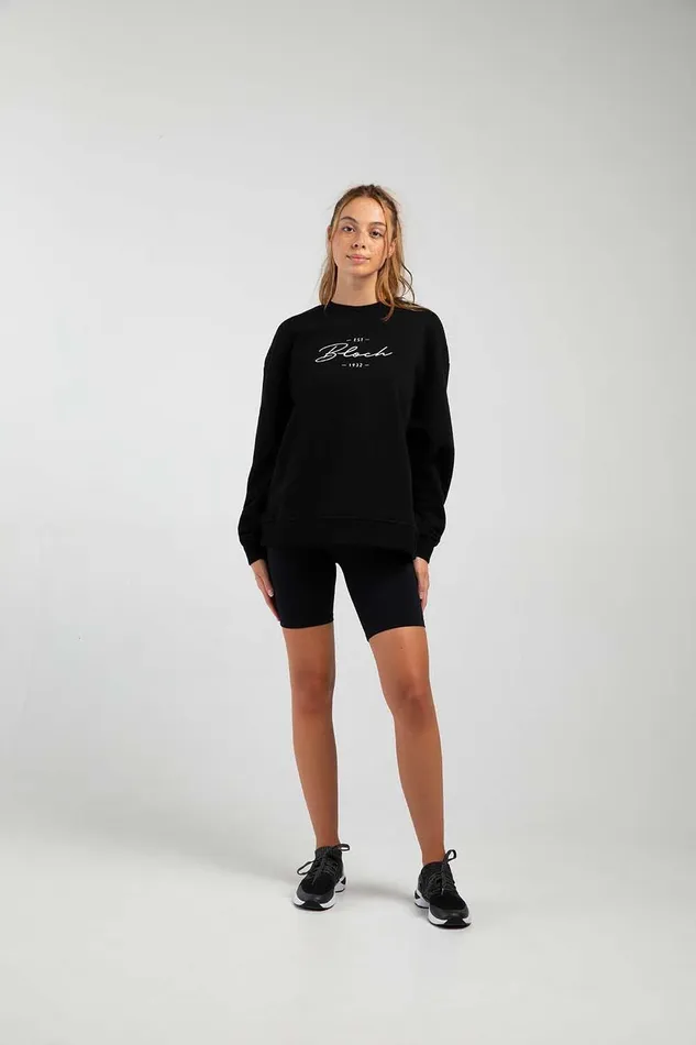 Bloch Tops Adults OffDuty Oversized Crew Sweatshirt Black