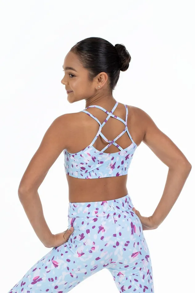 Bloch Tops Children Bloch X Flo Active Remi XBack Bra Top Pale Blue Petals