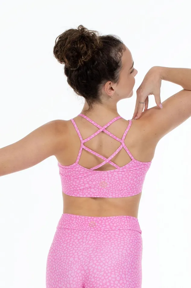 Bloch Tops Children Bloch X Flo Active Remi XBack Bra Top Pink Terazzo