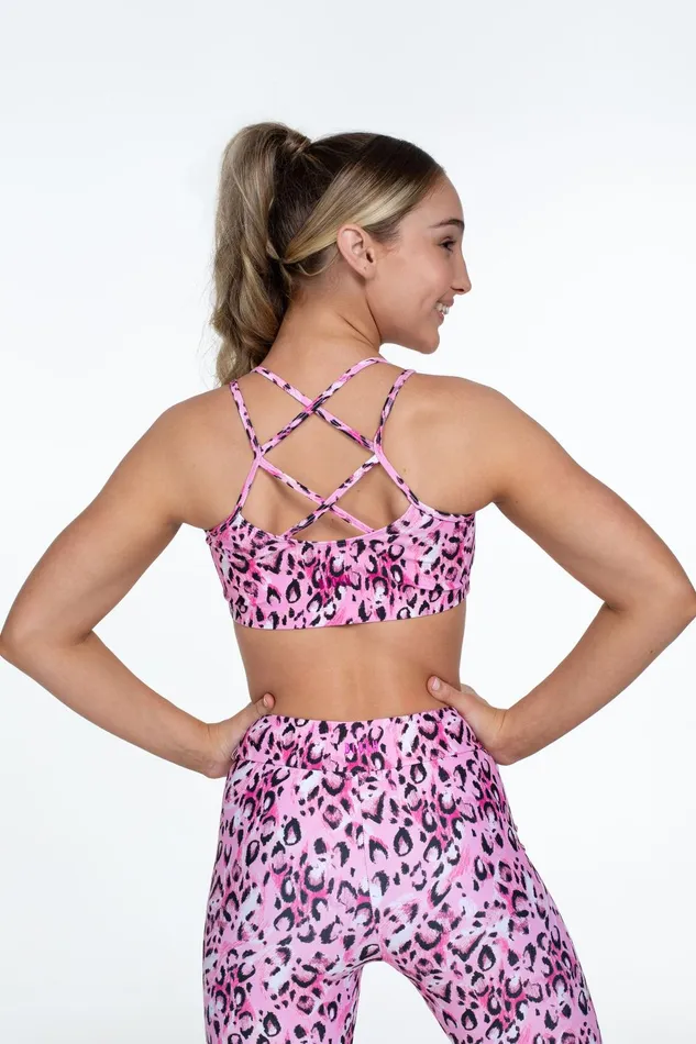 Bloch Tops Children Bloch X Flo Active Remi XBack Bra Top Sketch Leopard Bloch Tops Children Bloch X Flo Active Remi XBack Bra Top Sketch Leopard