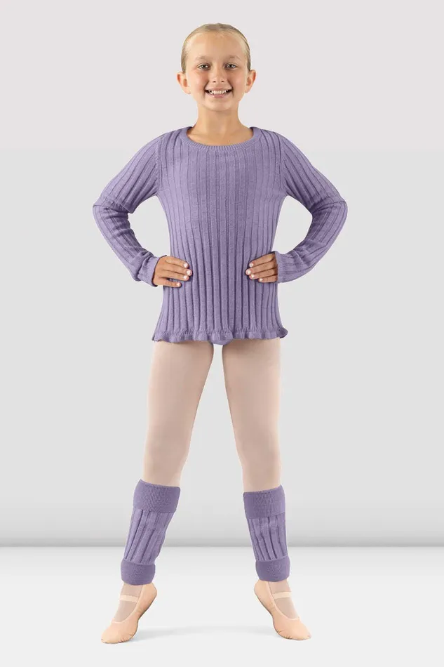 Bloch Tops Children Girls Rose Twist Back Sweater Lilac
