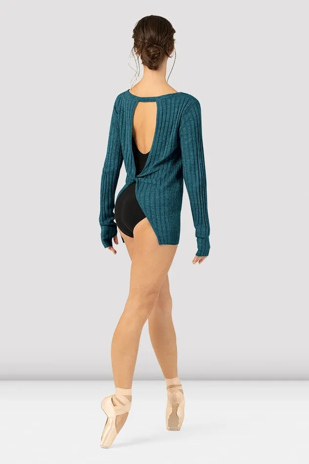 Bloch Warmups Adults Ladies Amore Twist Back Sweater Deep Teal
