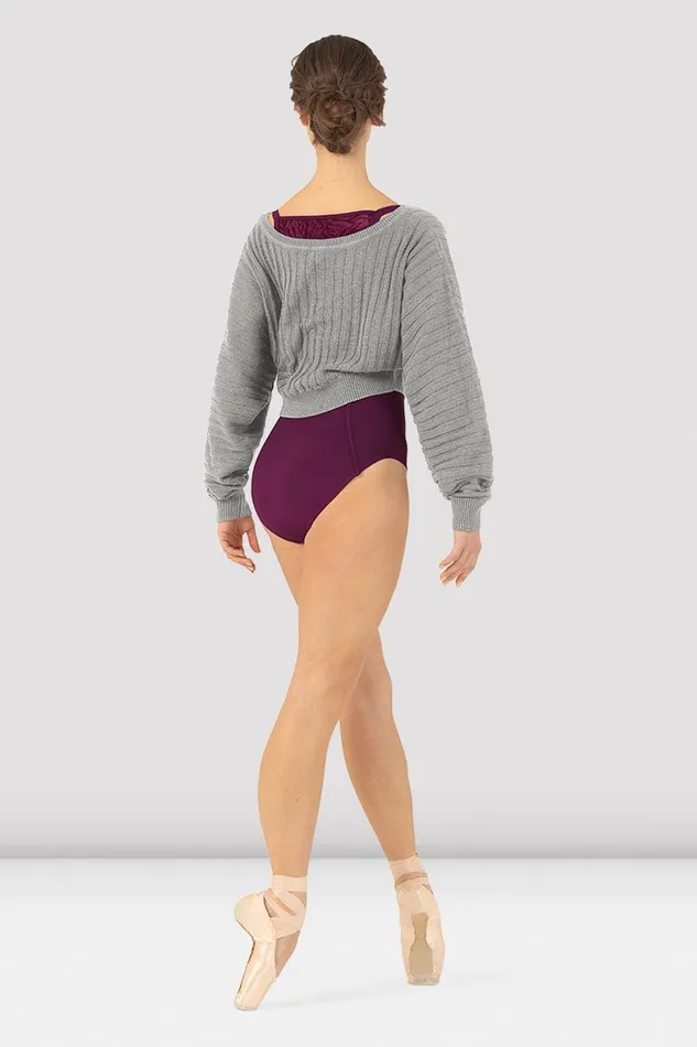 Bloch Warmups Adults Ladies Everlyn Cropped Sweater Grey Marle