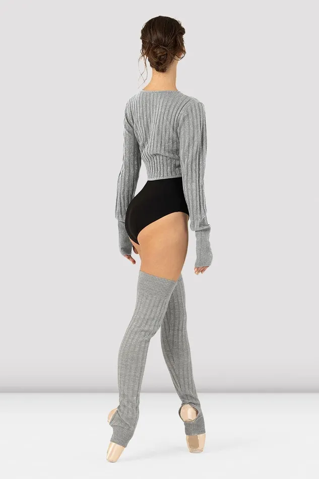 Bloch Warmups Adults Ladies Hope Twist Front Crop Top Grey Marle