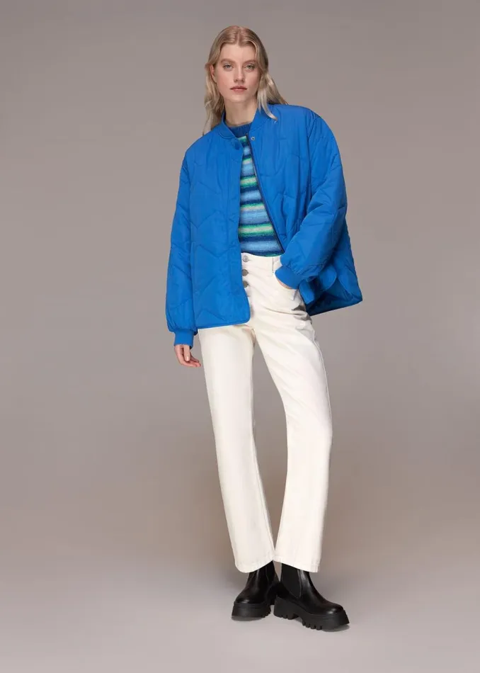 Blue Ida Short Quilted Coat Women Whistles Coats and Jackets